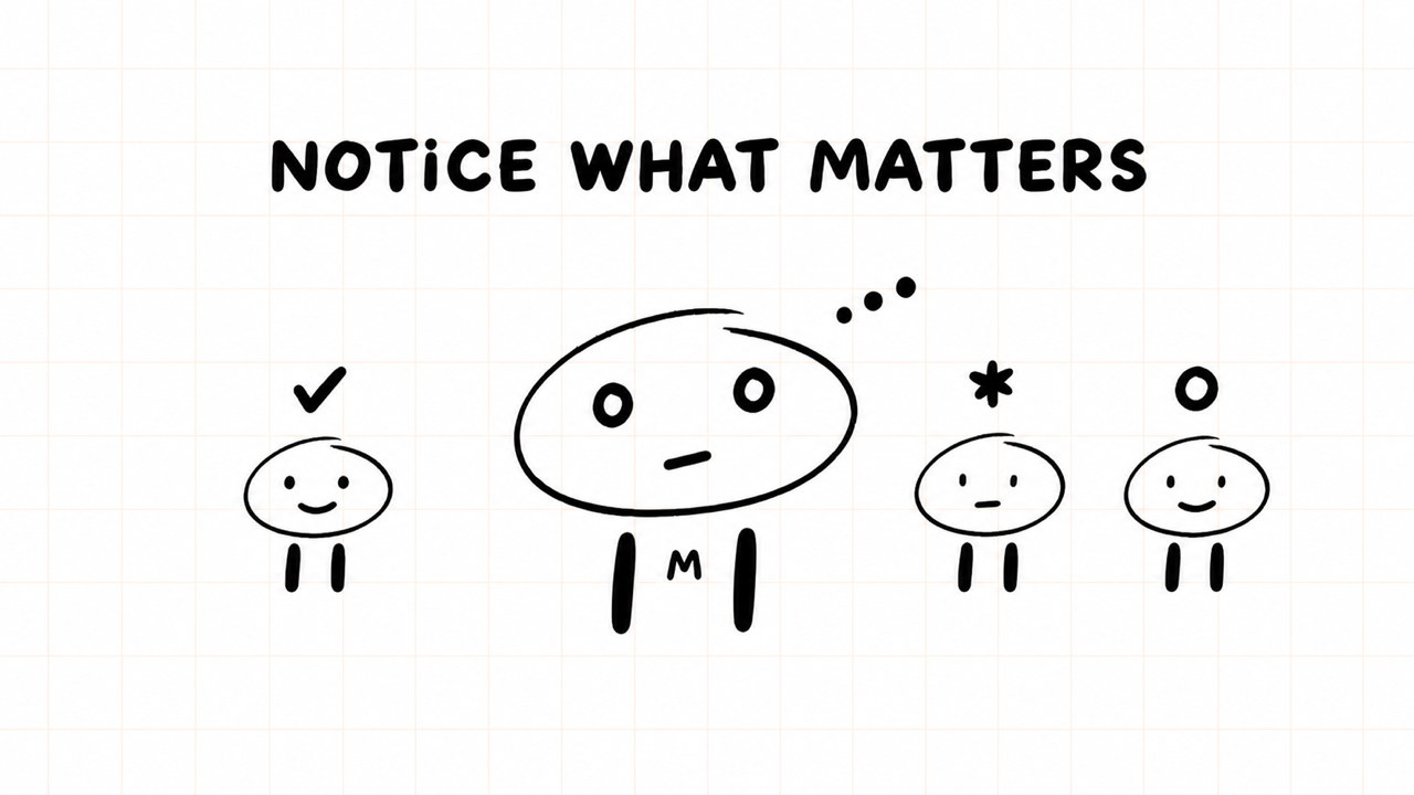 NOTICE WHAT MATTERS