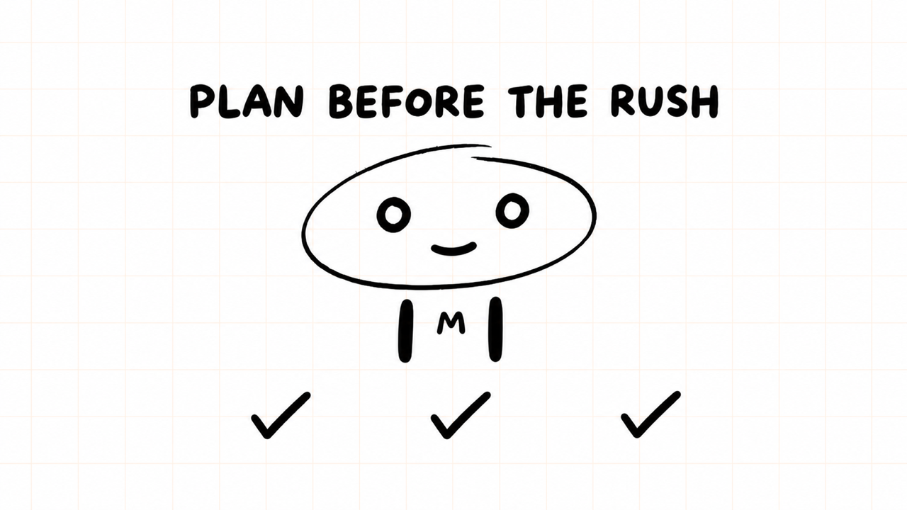 PLAN BEFORE THE RUSH