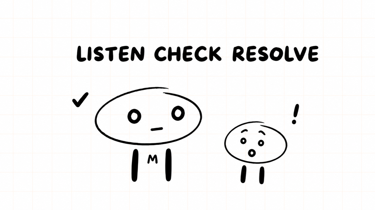 LISTEN CHECK RESOLVE
