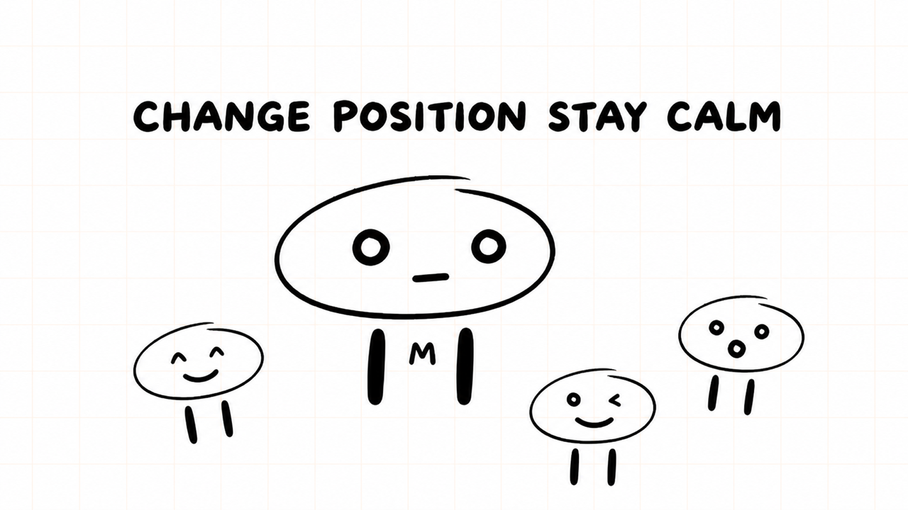 CHANGE POSITION STAY CALM